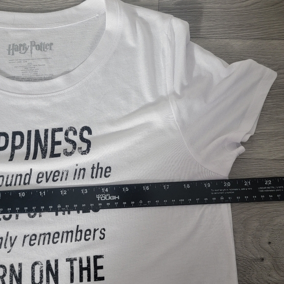 Harry Potter‎ White Crew Neck Shirt Size XXL Happiness Can Be Found Short Sleeve - Picture 4 of 8